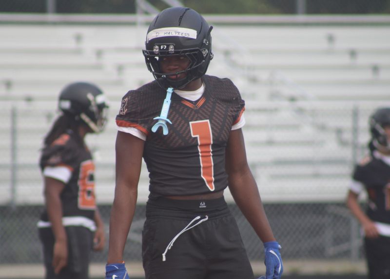 Atlantic Coast defensive end Desmond Malpress begins warm-ups during high school football practice on July 29, 2026 in Jacksonville, Florida. [Clayton Freeman/Florida Times-Union]