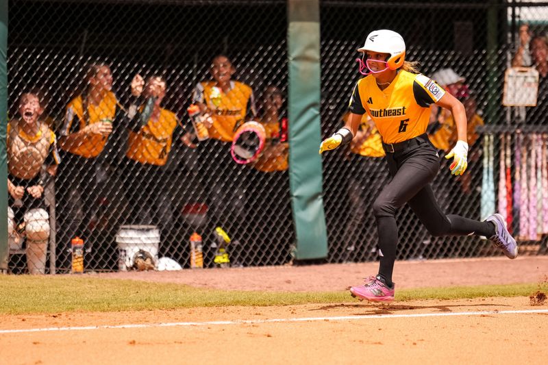 Lake Mary, Florida softball player Kylie Green runs the bases during a game against Clayton, North Carolina at the 2026 Little League Softball World Series in Greenville, North Carolina, on Aug. 6, 2026.
