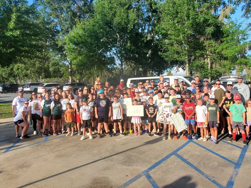 Chaires-Capitola Little League baseball takes a group photo with the supporters after returning home from the Little Legue World Series on Aug. 10, 2026.