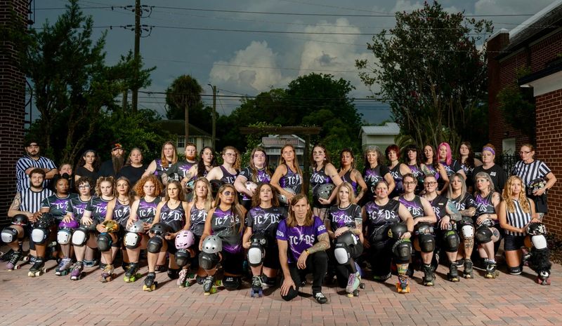 The Thunder City Sirens roller derby team.