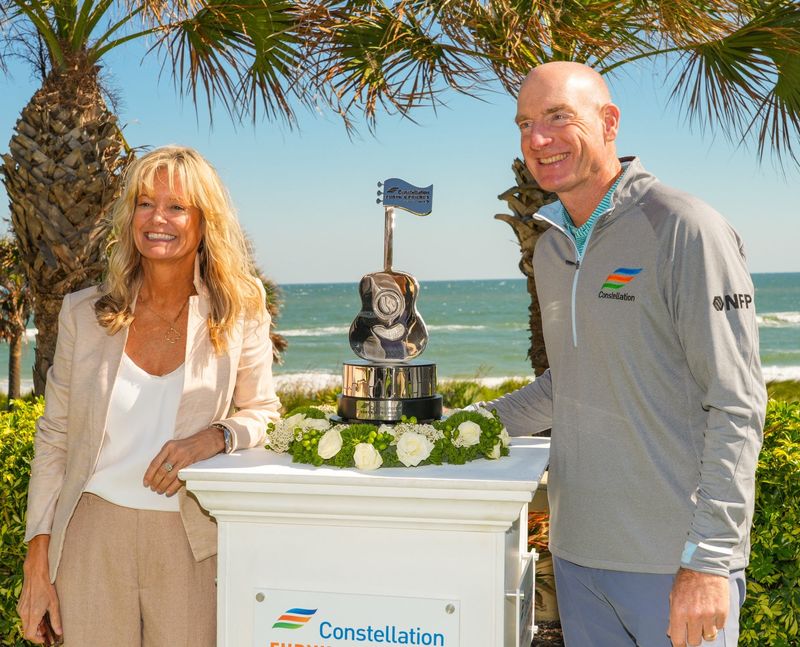 Tabitha and Jim Furyk, co-hosts of this October's Furyk & Friends PGA Tour Champions tournament at Hammock Beach in Palm Coast.