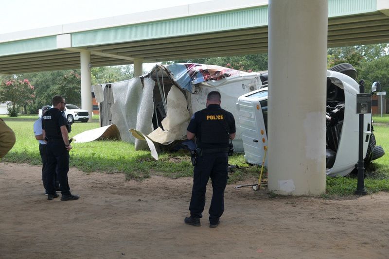 A semi-trailer fell off of Interstate 110 near Hayne and Jordan streets on Aug. 12, 2026.