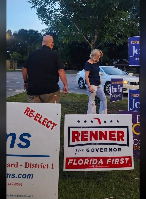 State House District 2 candidate, Republican Trei McMullen, filed a report with the Escambia Sheriff's Office over a campaign sign that involved West Florida Library Director Christal Bell-Rivera and her husband Sheriff’s Office Community Relations Neighborhood Specialist Ronnie Rivera moving his opponent's signs to cover up his.