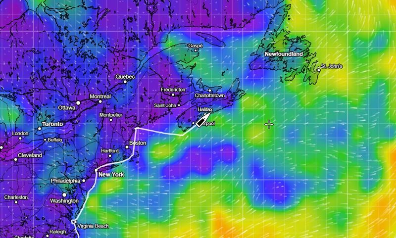 As of Thursday, Capt. Red Flowers and crew were skirting Nova Scotia on their way to the left-hand turn before Newfoundland, six days after launching from DeLand.
