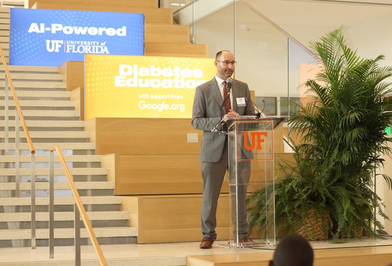 Todd Brusko, director of the UF Diabetes Institute, speaks at an event on Aug. 13. UF is partnering with Google.org to expand diabetes care in Florida.