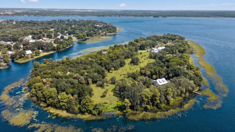 An aerial photo shows Bannon Island, a 24-acre island on the western side of Lake Marion near Haines City. Dr. Patrick O'Leary and his wife, Sam, have put the island on the market with a list price of $12 million.