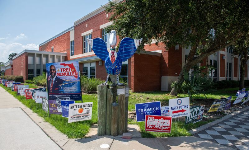Voters get their votes in early at the West Florida Public Library as early voting comes to a close Saturday, Aug. 15, 2026.