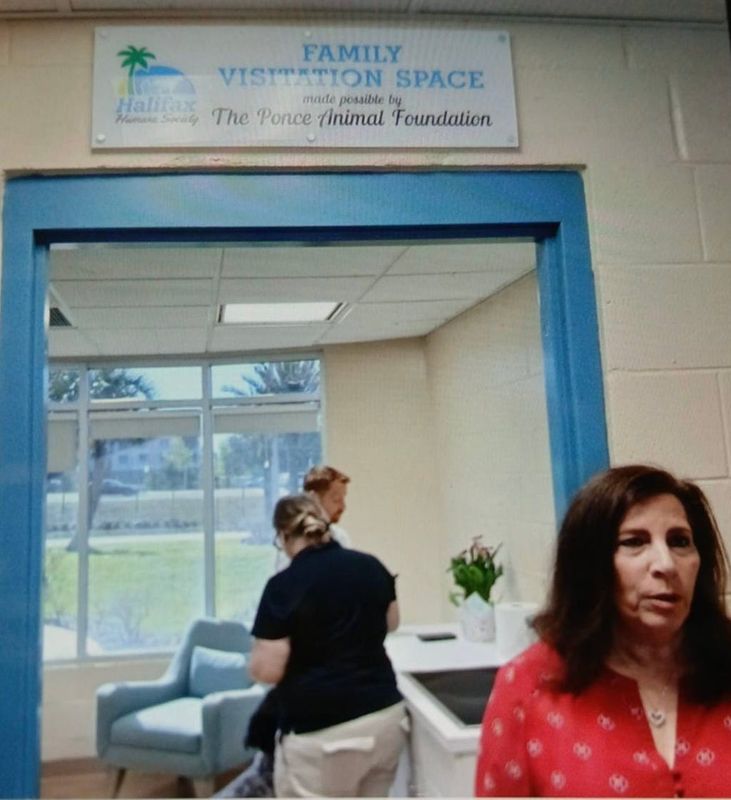 Debbie Darino stands at the entrace to the "Family Visitation Space" at the Halifax Humane Society. Darino said the Ponce Animal Foundation donated $10,000 for the room, which is a place where families from the domestic violence shelter can spend time with their pets.