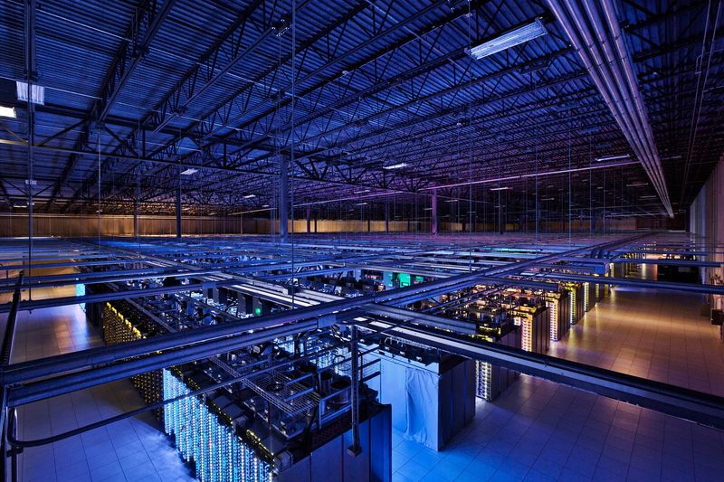 Google’s Council Bluffs data center is seen from the inside. The Mountain View, Calif.-based tech company has reportedly invested more than $5 billion into the data center since 2007.