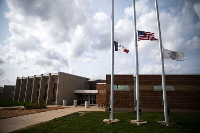 Outside of the Polk County Jail on Wednesday, Sept. 23, 2020, in Des Moines.