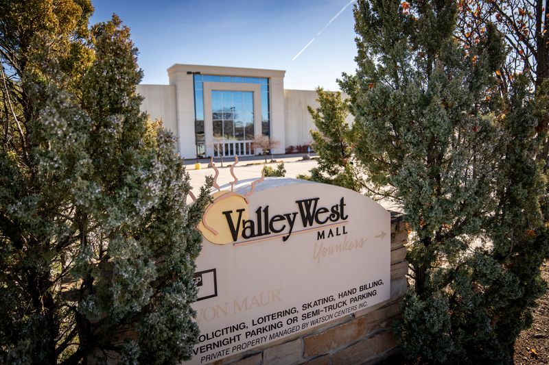 The remnants of the Von Maur and Younkers names remain where their names have been removed the sign at the Valley West Mall, Tuesday, Nov. 14, 2023.