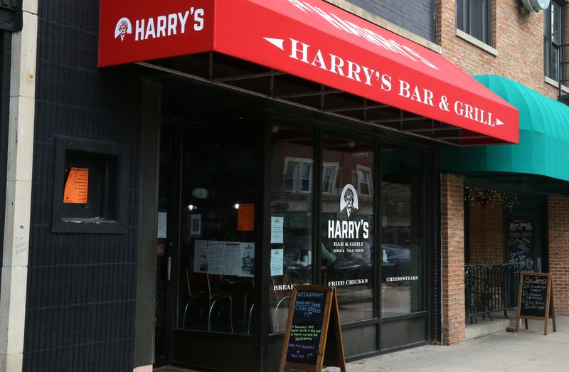 Harry's Bar & Grill in Iowa City, seen winter 2024, has closed with little explanation.