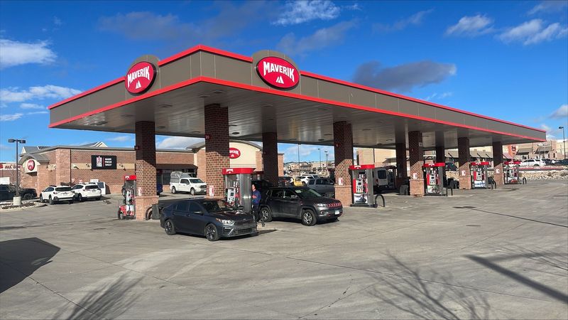 A convenience store rebranded from Kum & Go to Maverik in Colorado Springs, Colorado.