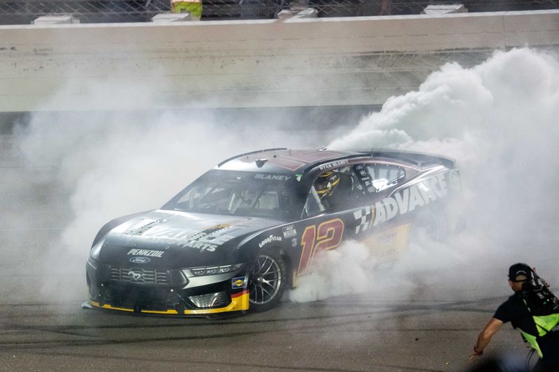 NASCAR Cup Series driver Ryan Blaney (12) wins the inaugural Iowa Corn 350 on June 16, 2024, at Iowa Speedway in Newton.