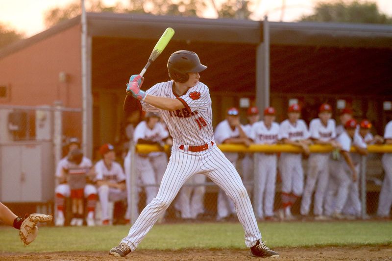 Alex Jensen waits for the pitch from Ballard on June 20, 2024, in Adel.