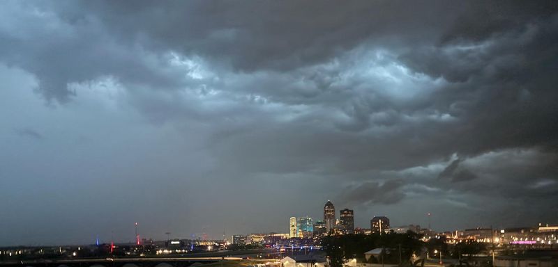 Dark clouds were seen over downtown Des Moines before a round of severe weather hit on Wednesday, July 1, 2024.