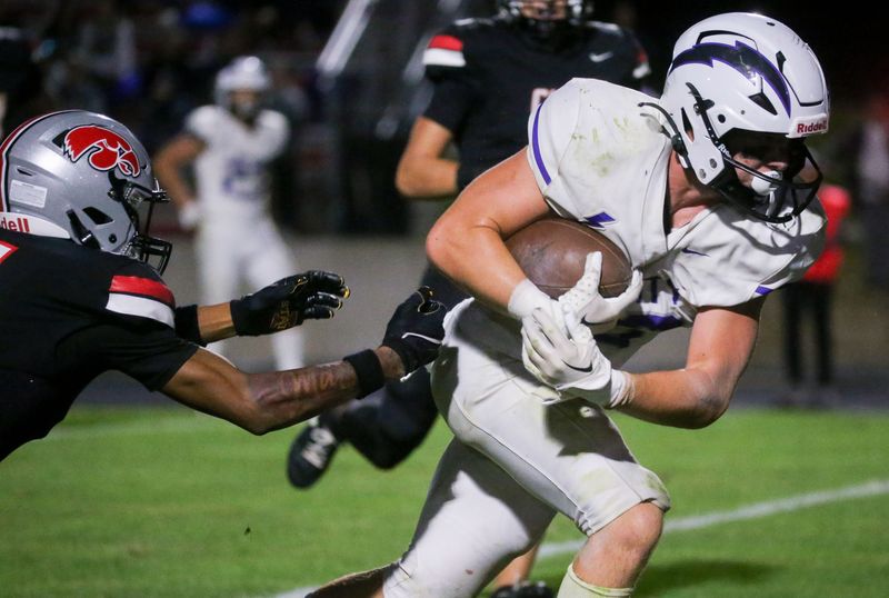 Iowa City Liberty's Landon Bell (40) returned a fumble for a touchdown last season.