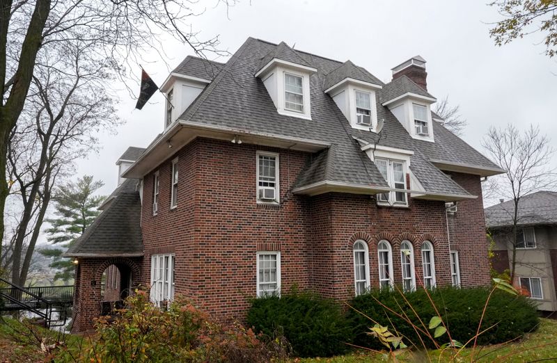 The Alpha Delta Phi fraternity house is pictured at 703 N. Dubuque St. Monday, Nov. 18, 2024 in Iowa City, Iowa.