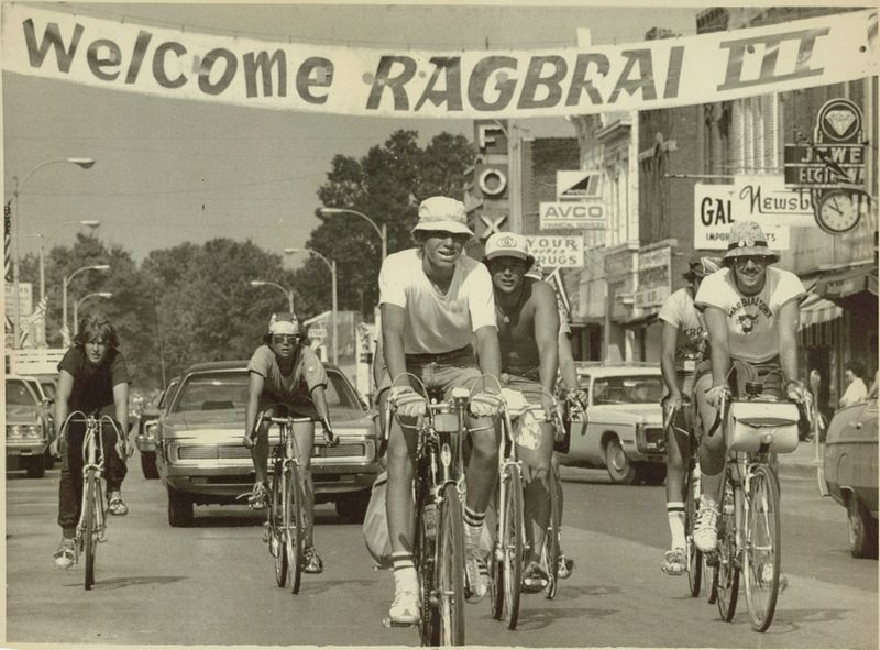 Fort Madison welcomed riders on the third edition of the Register's Annual Great Bicycle Ride Across Iowa in 1975.