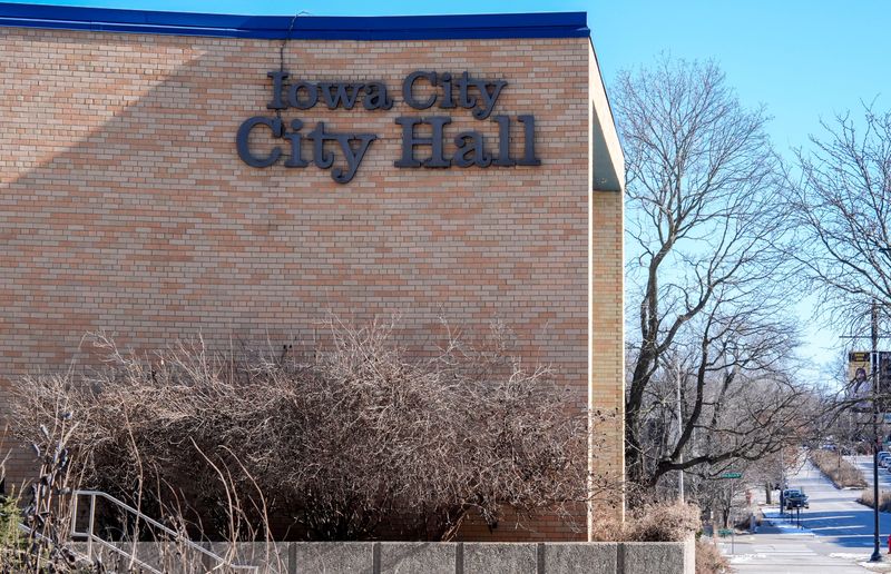 The Iowa City City Hall building is pictured Monday, Jan. 13, 2025 on Washington Street in downtown Iowa City, Iowa.