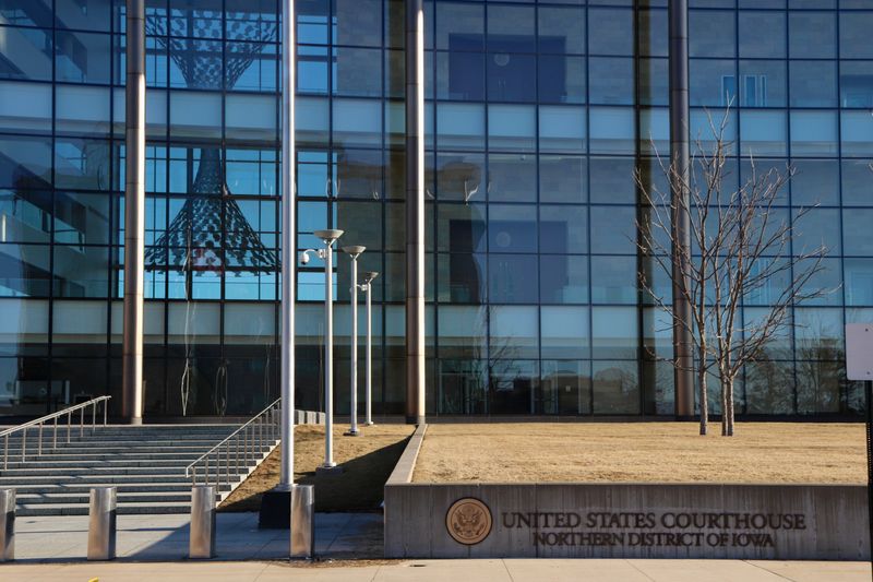 A general view of the U.S. District Court for the Northern District of Iowa in Cedar Rapids, Iowa on Friday, Jan. 31, 2025.