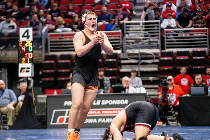 Solon's Lucas Feuerbach was a runner-up at last season's Iowa boys state wrestling tournament.