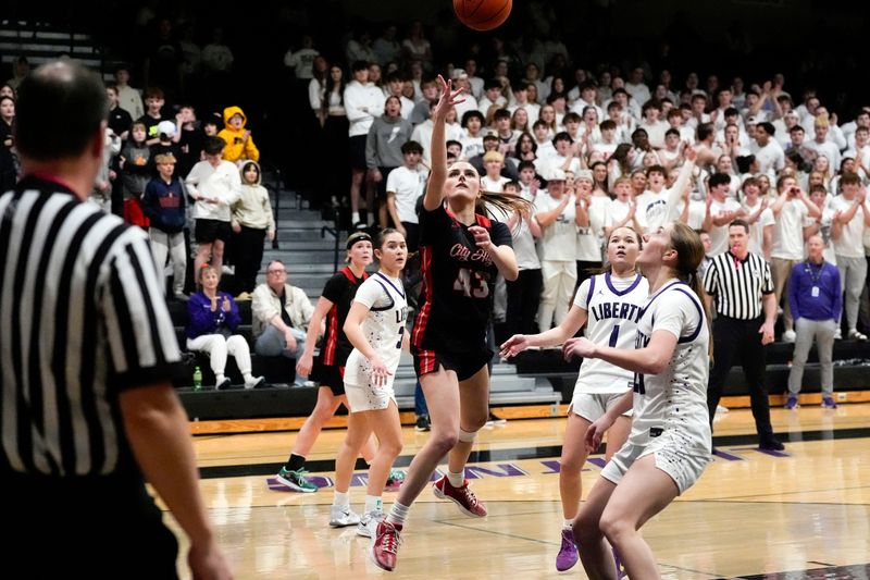 Iowa City High's Tessa Driscoll (43) has knocked down 199 career 3-pointers through 90 games as an Iowa high school basketball player.