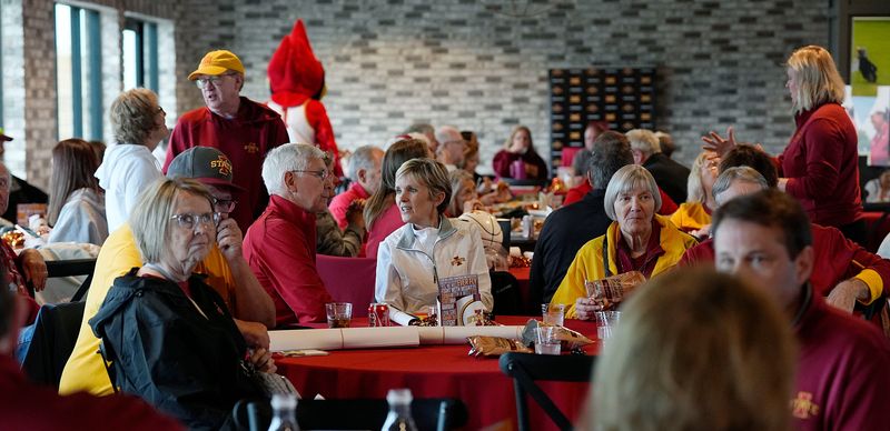 Cyclones fans gather at the Cyclones Tailgate Tour kickoff at Toast on May 19, 2025, in Ankeny, Iowa