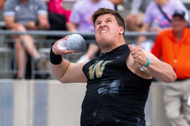 Iowa City West's James Barnett reached the third-place podium in the shot put throw last season.
