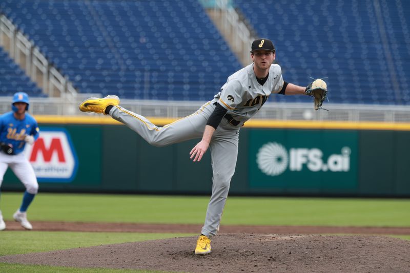 Iowa right-hander Aaron Savary battled out of trouble in the first two innings but was knocked out in the fourth inning vs. UCLA after giving up seven runs.