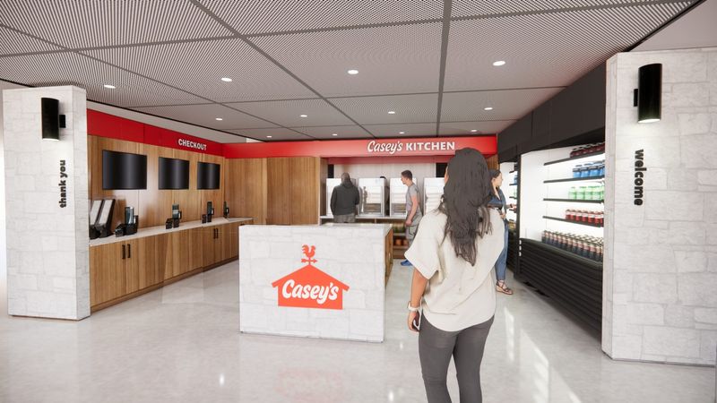 A rendering of a planned Casey's Grab & Go concession stand at the soon-to-be renamed Casey's Center.