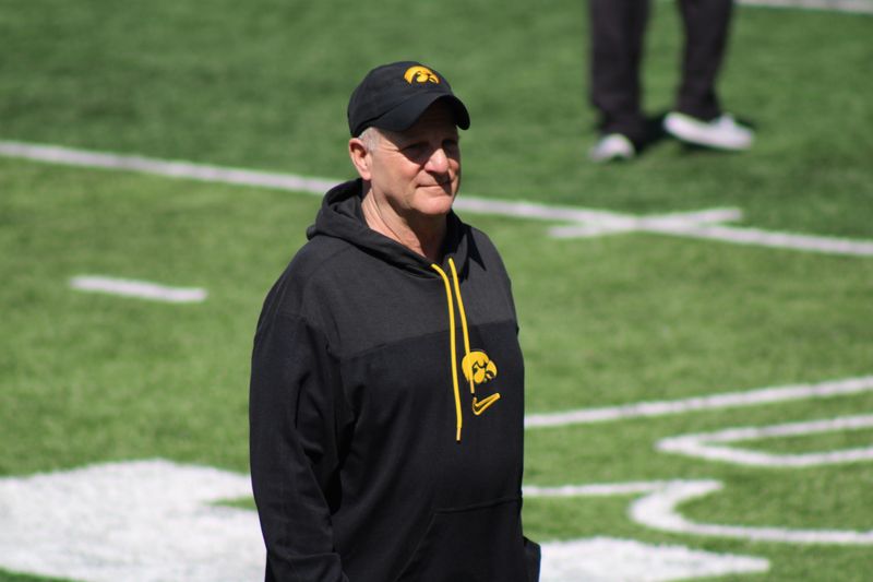 Defensive coordinator Phil Parker at Iowa football's open practice on April 26, 2025.