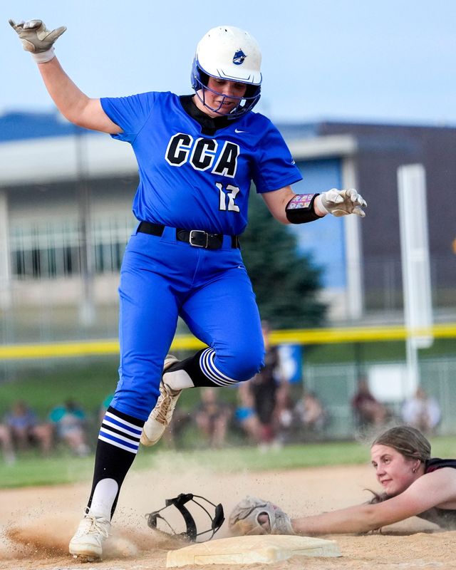 Clear Creek Amana's Lizzie Pasbrig (12) went 3-for-3 at the plate during a 10-1 win over Mount Vernon in five innings during game two of a doubleheader on June 16.