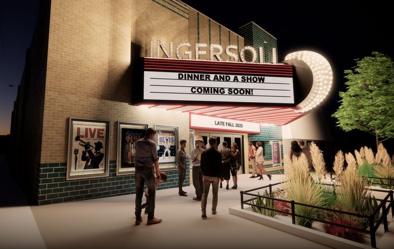 A rendering of what the renovated Ingersoll Theater Marquee may look like.