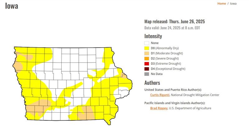 The U.S. Drought Monitor report from June 26, 2025.