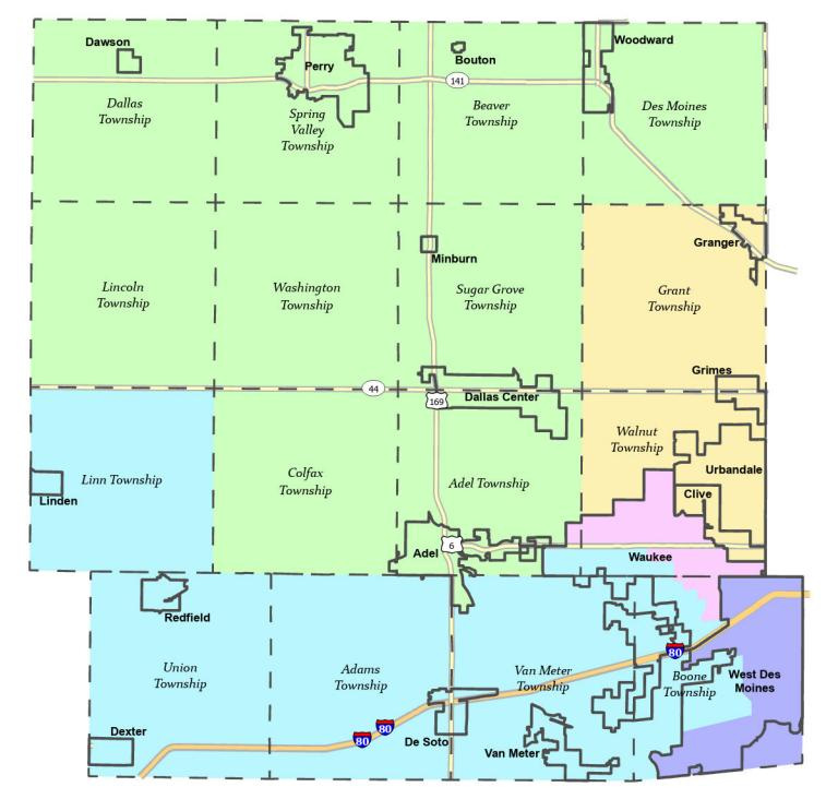 A proposed plan has been drafted in Dallas County to expand the county Board of Supervisors to five seats from its current three. These are the five new proposed districts.