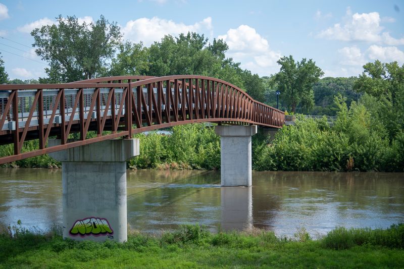 The Raccoon River is seen near Coleman Bridge and Gray's Lake along the Raccoon River on July 15, 2025, in Des Moines.