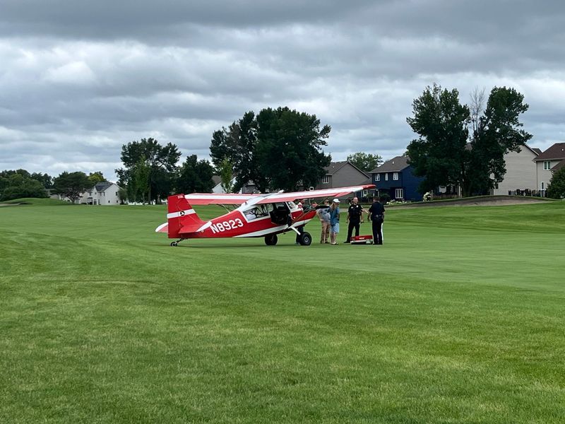 A small red plane landed on the Briarwood Golf Club after an engine malfunction on July 24, 2025.