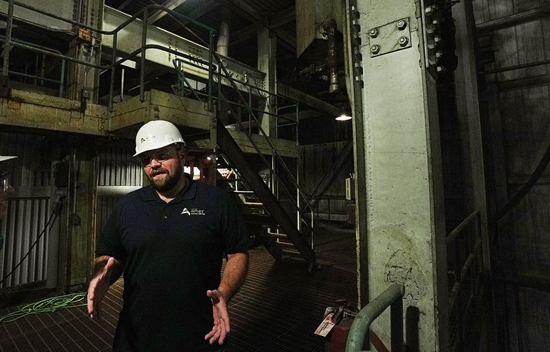 Ames Power Plant Manager Justin Muschick gives a tour of the Ames Power Plant tour on August 5, 2025, in Ames, Iowa
