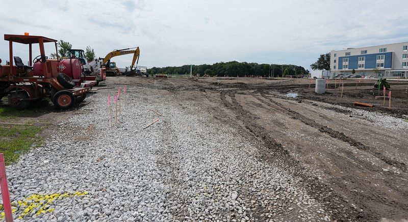 Olive Garden's new building, seen on Aug. 18, 2025, is under construction near the intersection of S. 16th Street and S. Dayton Avenue in Ames, Iowa.