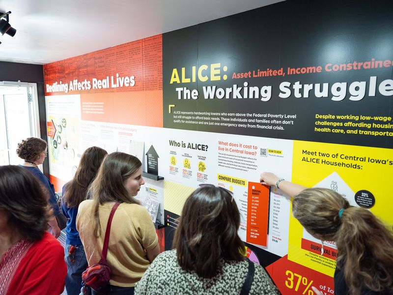 An exhibit taking a closer look at central Iowa's housing issues returns Aug. 20 at The Harkin Institute for Public Policy & Citizen Engagement at Drake University in Des Moines.