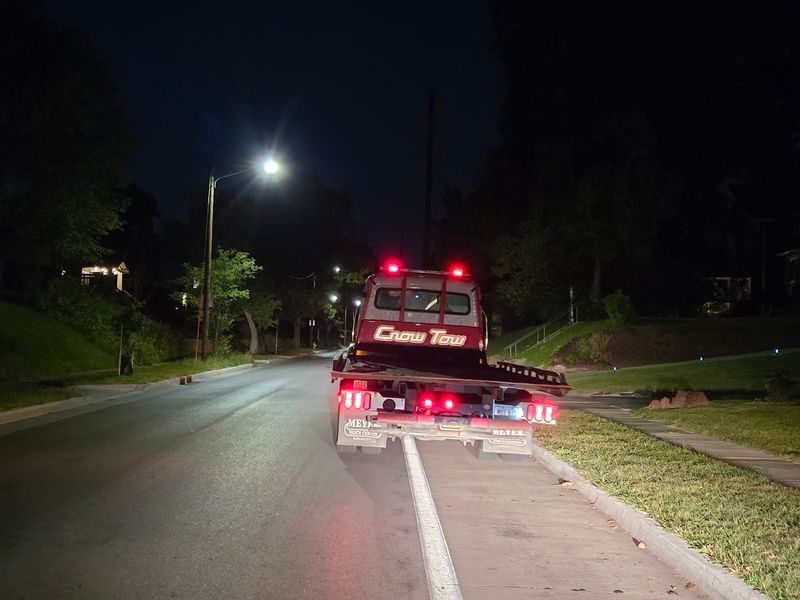 A Crow Tow truck on 35th Street in Des Moines.