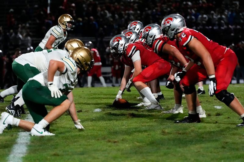 City High lines up against Iowa City West during a week 1 Iowa high school football game Aug. 29, 2025 at Iowa City City High in Iowa City, Iowa.