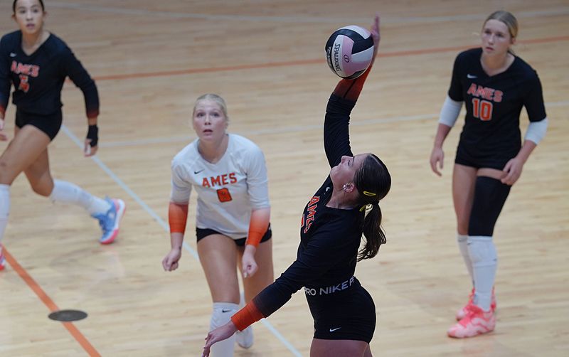 Ames volleyball player Elizabeth Greenfield was voted the Ames Tribune's female Athlete of the Week for Aug. 24-30.