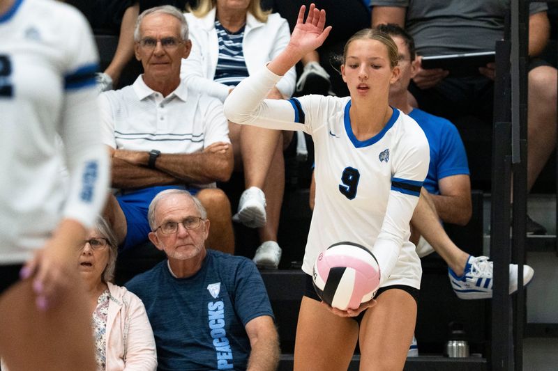 Waukee Northwest's Logan Vogt prepares to serve the ball during a tournament at Ankeny Centennial High School on Aug. 30, 2025, in Ankeny.