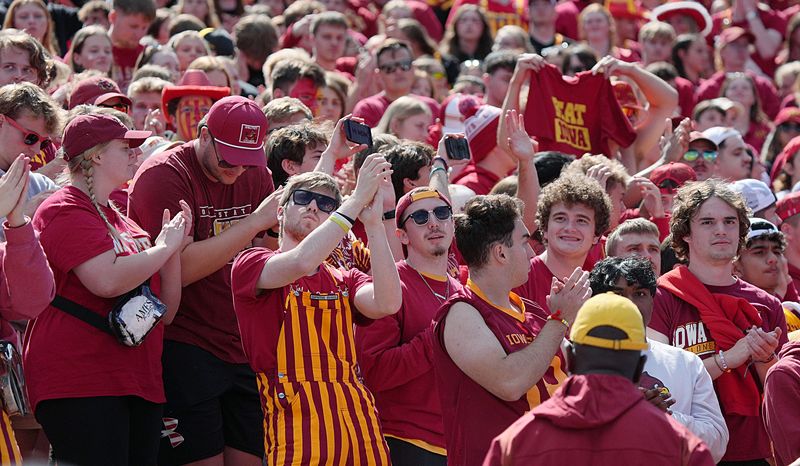 Cyclones fans cheer during Iowa and Iowa State game in the Cy-Hawk Series at Jack Trice Stadium on Sept. 6, 2025, in Ames, Iowa