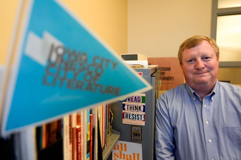 John Kenyon, executive director of the Iowa City UNESCO City of Literature, is pictured Sept. 25, 2025 at the Iowa City Public Library.