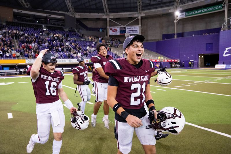 Dowling Catholic wins the Class 5A Iowa high school football championship on Nov. 21, 2025, at the UNI-Dome in Cedar Falls.