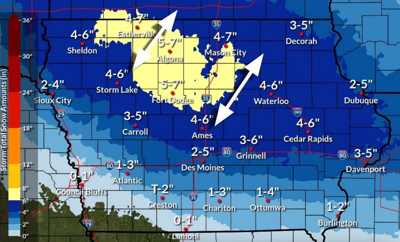 A snowstorm will bring 2-5 inches of snow to much of Iowa on Saturday, Dec. 6, 2025. But, some areas could see as much as 8 inches of snow.