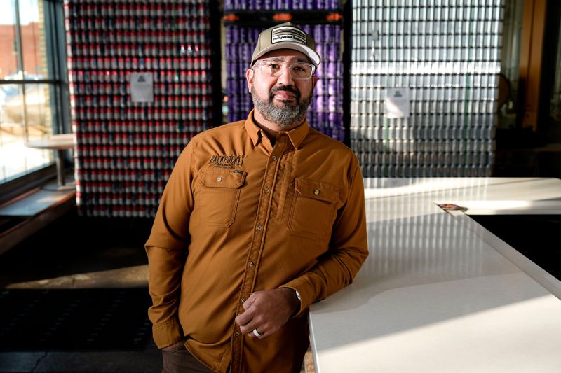 Backpocket Brewing owner Aaron Vargas is pictured Dec. 15, 2025 at SingleSpeed Brewing Co. in Waterloo, Iowa.